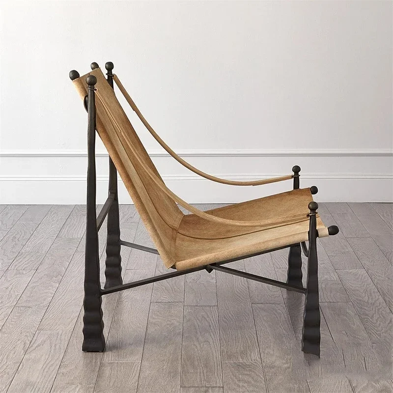 سرج جلد قاعة المعرض المنزلية كرسي الصيد الترفيهي الهرم الإبداعي كرسي واحد