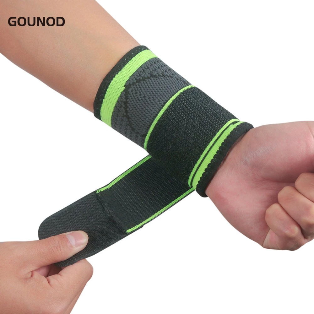 

Adjustable Pressure Sports Wristband Wrist Basketball Badminton Training Sweat-absorbent Anti-sprain Bandage