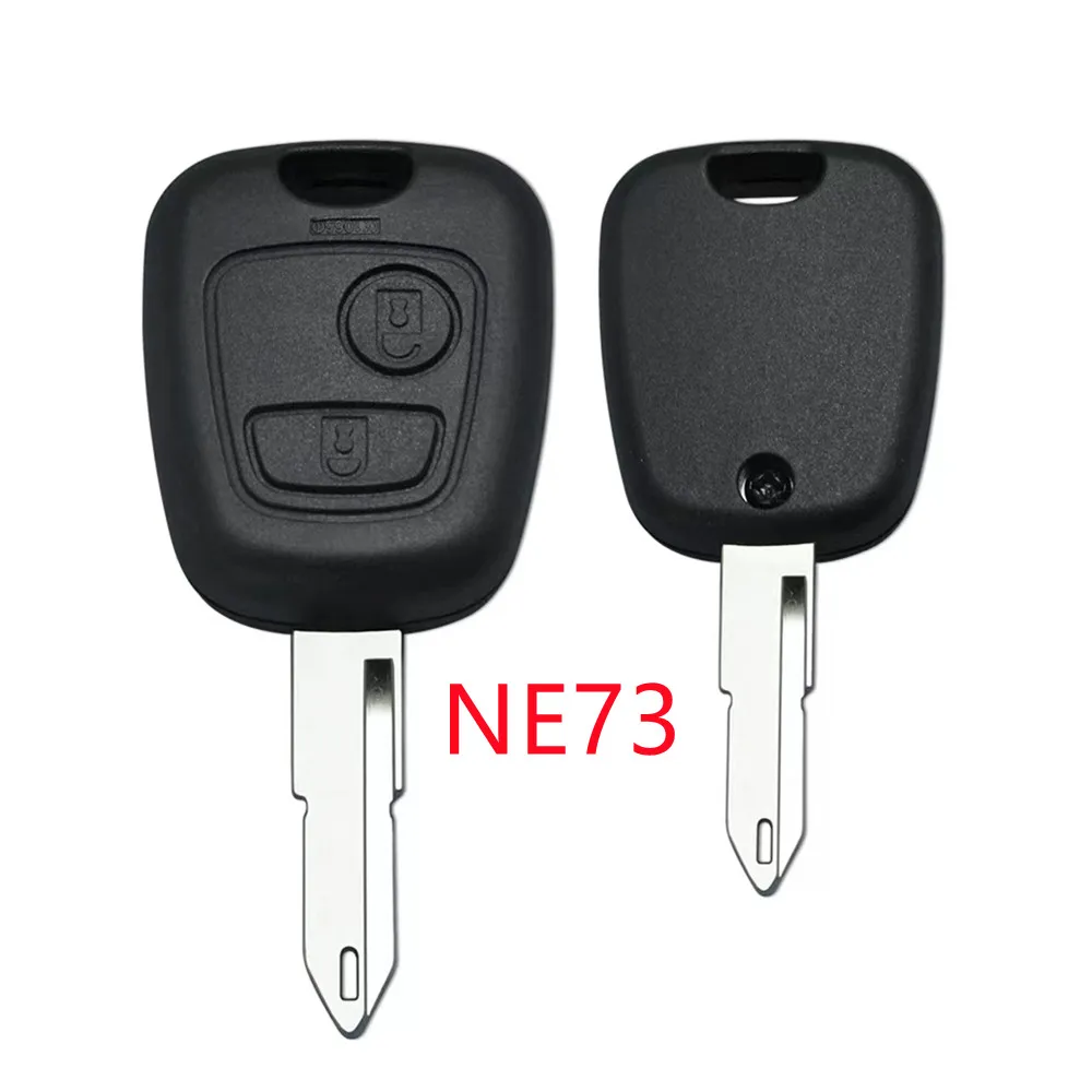 

10Pcs/lot 2 Buttons Car Remote Key Shell Case for Peugeot 206 for Citroen C1 C2 with Uncut NE73 Blade No Logo