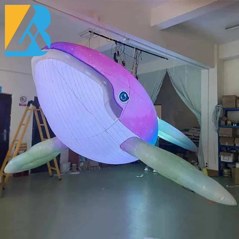 Customized Giant Blow up Whale Large Inflatable Colorful Whale for Midsummer Night's Dream Theme Party Toys