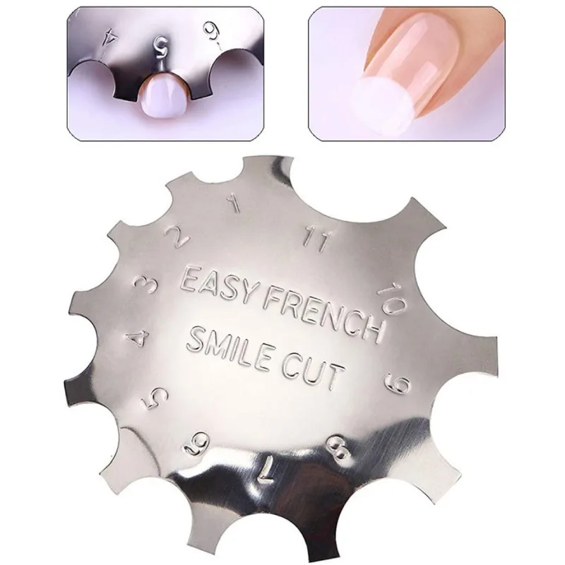 1pcs Nail Manicure Edge Trimmer French Tip Tool  Cutter Stencil Trimmer Drawing Template French Manicure Accessories Kit