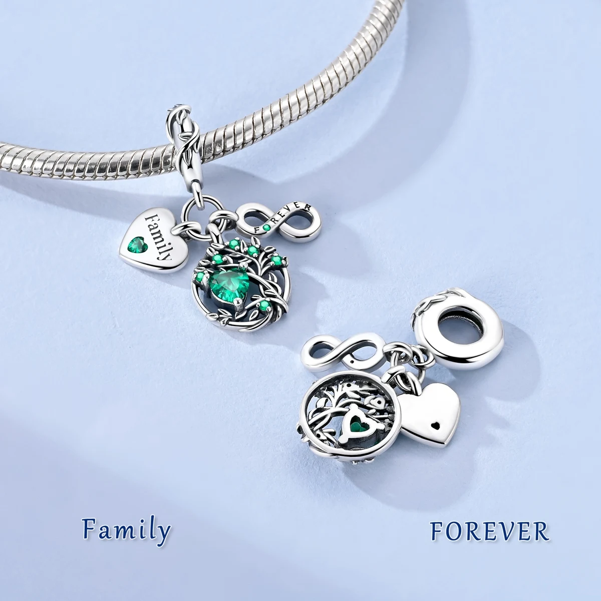Sun Moon Four-leaf Silver Charms Beads Fit Original Bracelet Bag Keychain Earring Charm Bead Pendant Diy Women Jewelry Gift