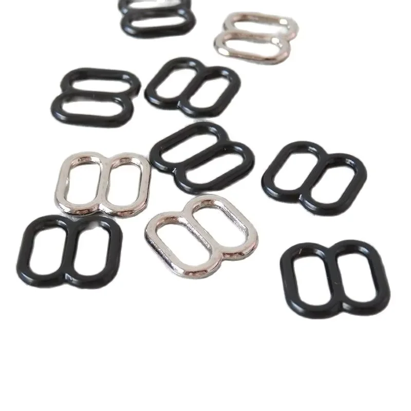 

100Pcs 10mm Webbing Metal Buckle Sliders for Bag Accessories Adjustable Belt Loop Hardware Dog Cat Collar Garment Clasp