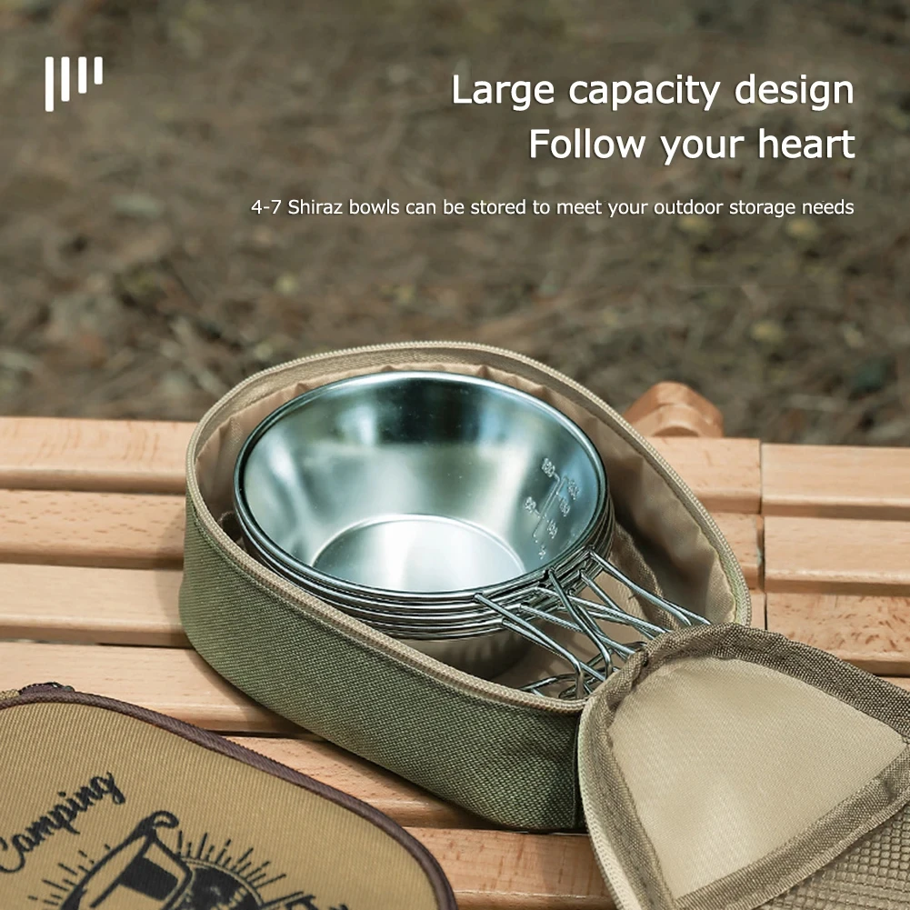 Sierra Bowl Aufbewahrungstasche, Oxford, wasserdicht, für Geschirr, Tassen, Tragetasche, Organizer, Outdoor, Camping, Reisen, Grill, Picknick – Detail 9