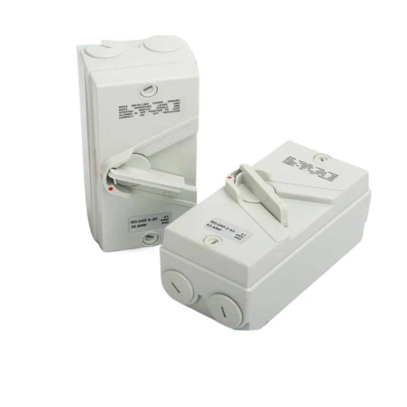 Waterproof Outdoor UKF Isolating Switch 35A 60A, High-power 380V Single/Three-phase 3-phase 4-wire Knife Switch