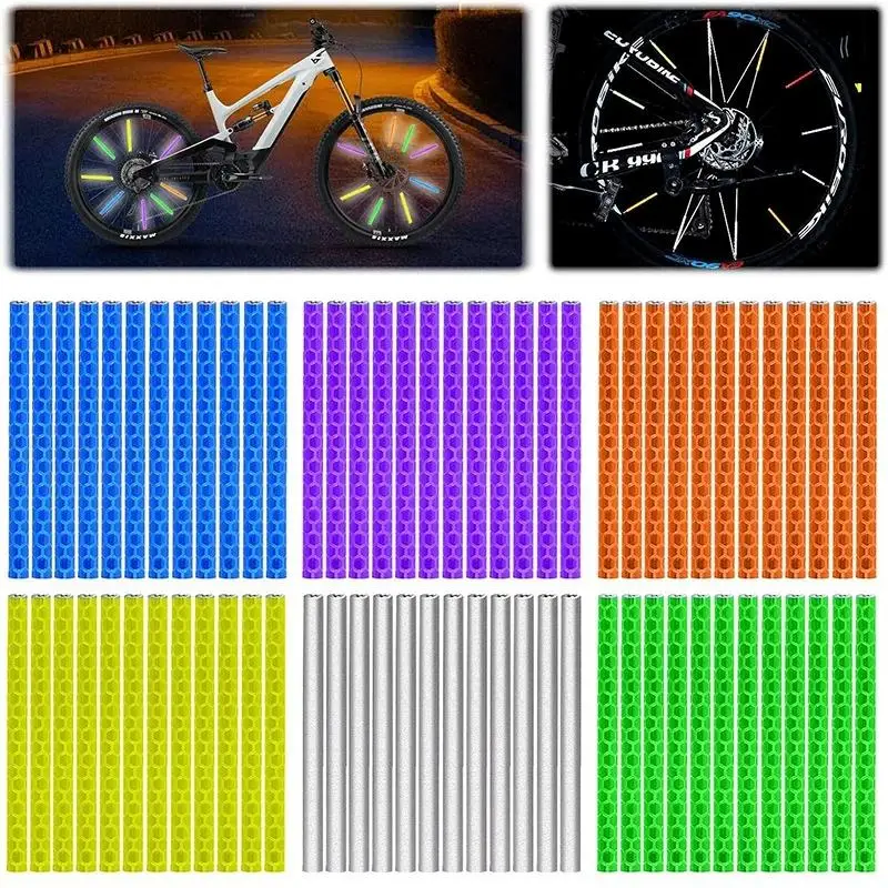 12Pcs Bike Spoke Reflectors Bicycle Wheel Reflective Tube Clips Wire Lamp Night Riding Safety Warning Reflector Light