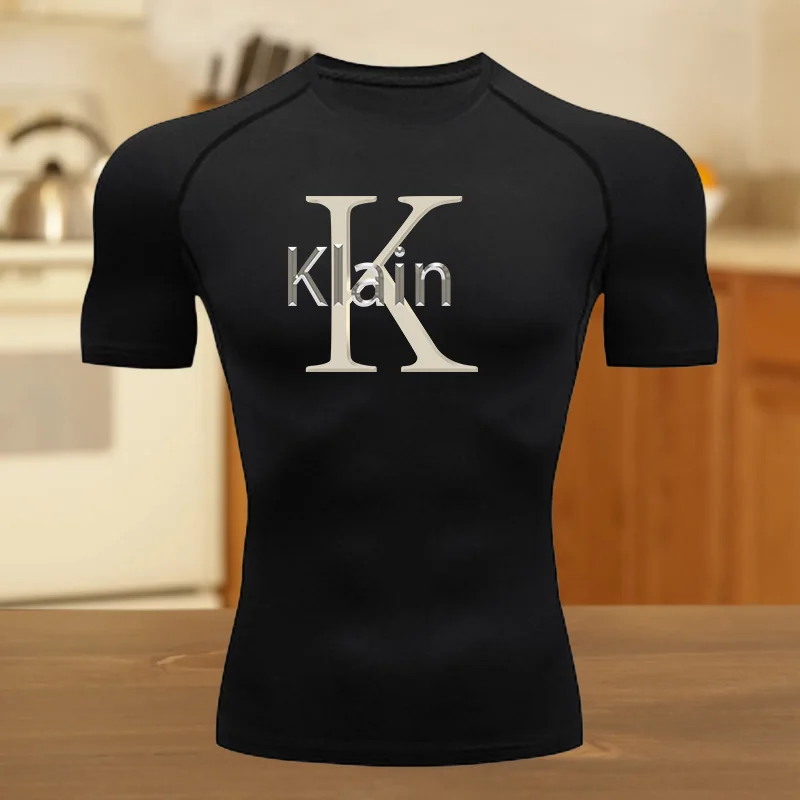 Men Compression Shirt for Workout Quick Dry Top Breathable Summer Sweat Absorbing Tight Fit Fitness Tee T-Shirt Sweat-Resistant