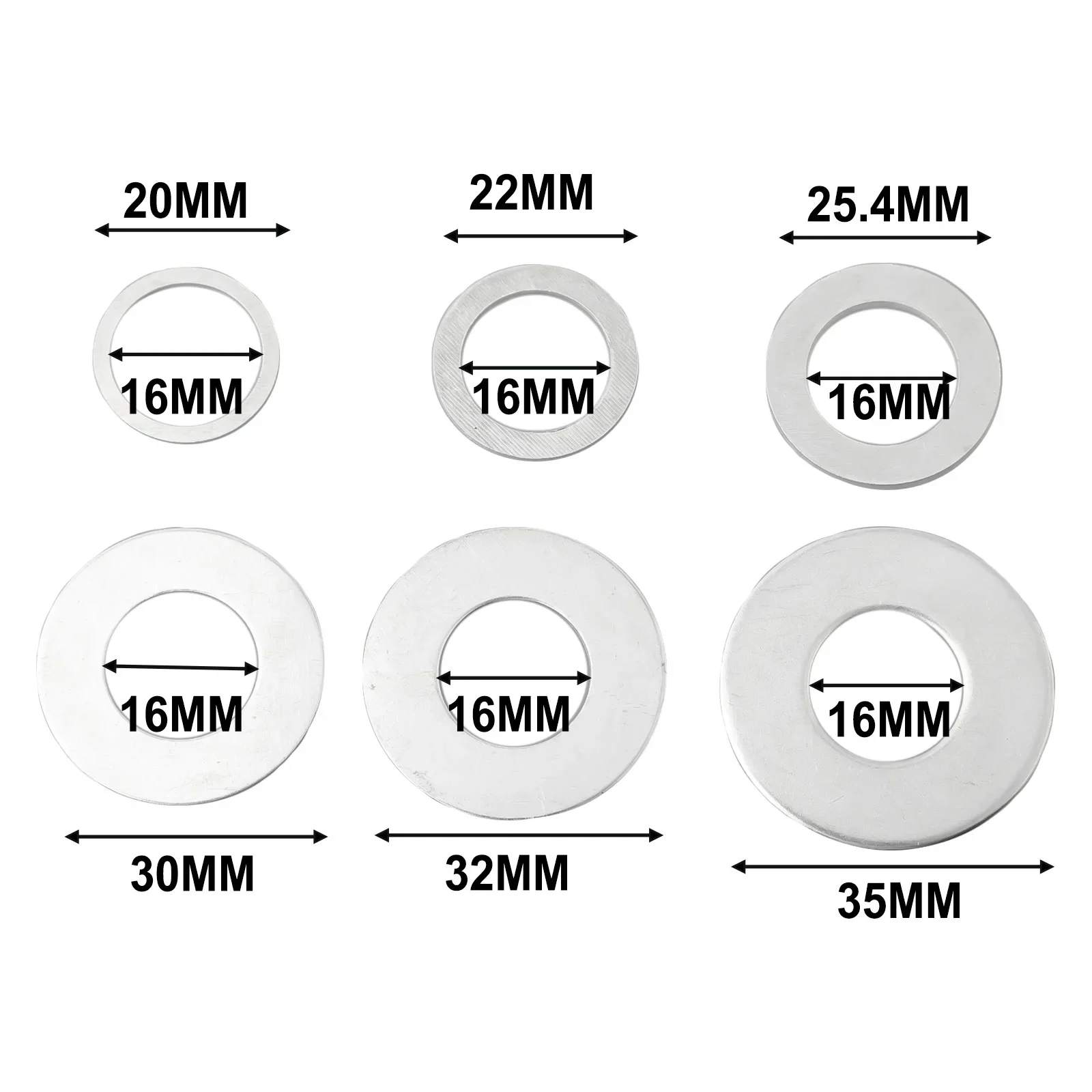 High Quality Practical 100% Brand New Garden Circular Saw Ring Accessories 6Pcs Set Adapter Ring Conversion Washers Metal