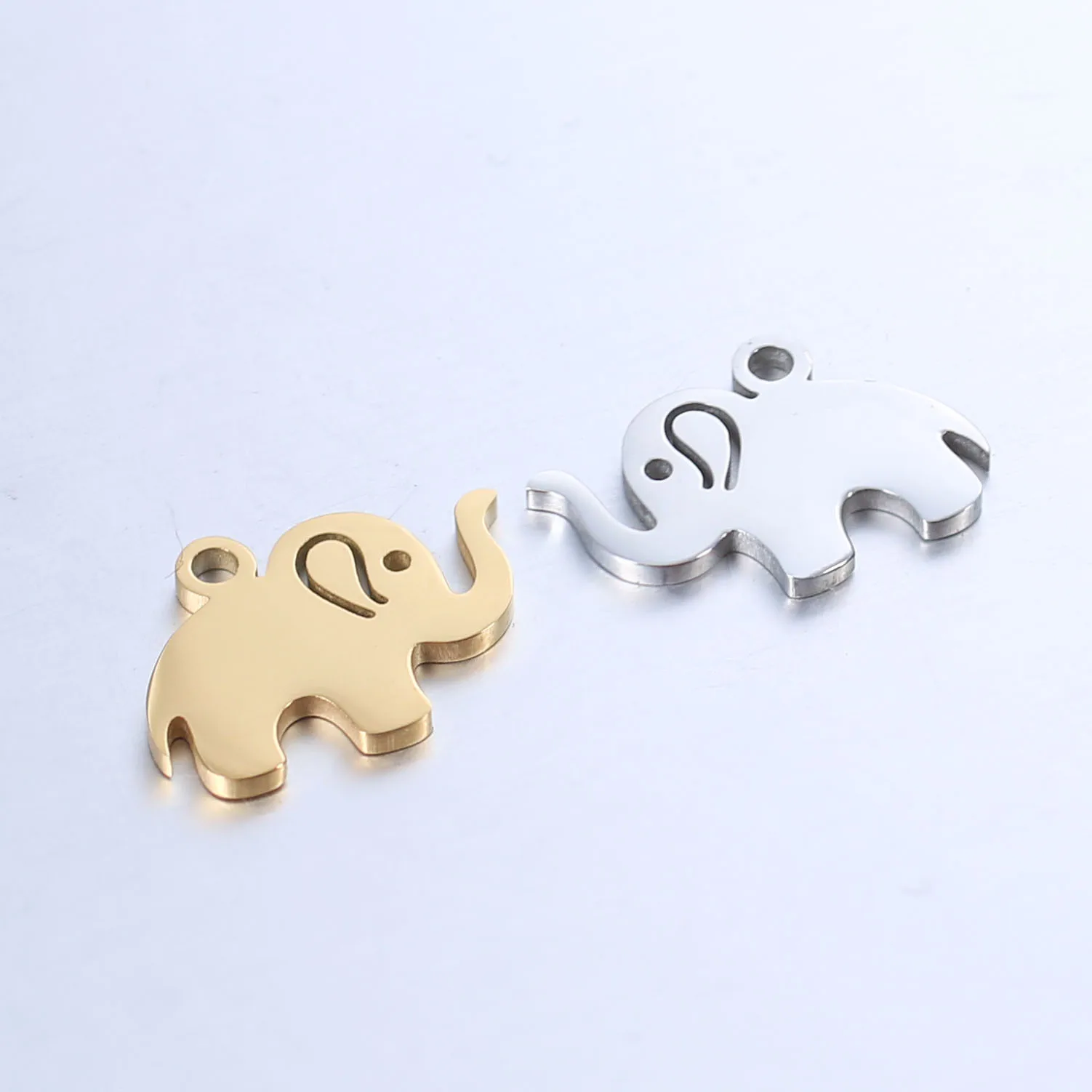 5 Teile/los Kawaii Elefant Edelstahl Charms 10mm * 15mm Wilde Tier Anhänger DIY für Halskette Schmuck Machen liefert Großhandel