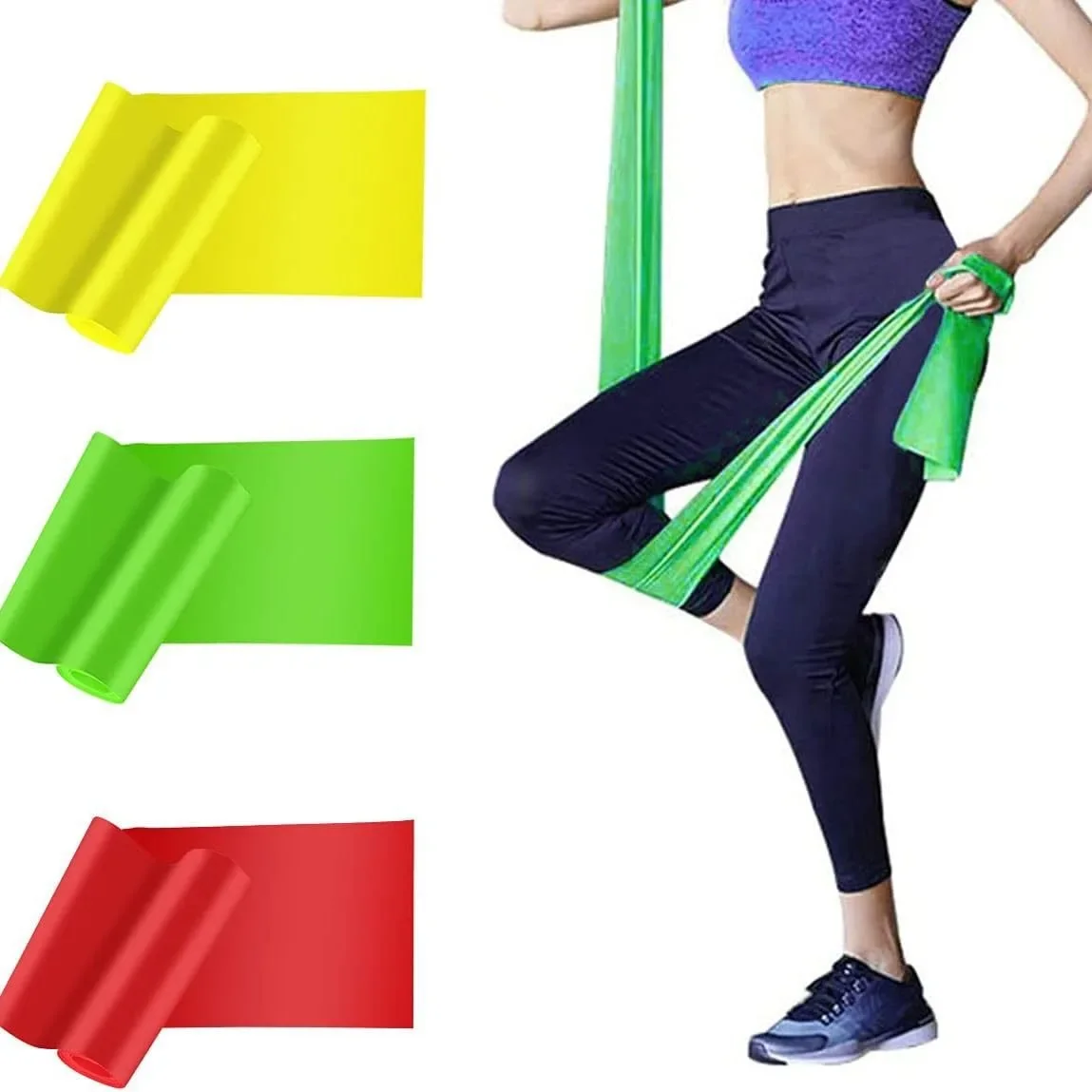 

TPE Yoga Tension Sheet Elastic Band Fitness Exercise Leg Stretching Resistance Band Auxiliary Strength Rehabilitation Training