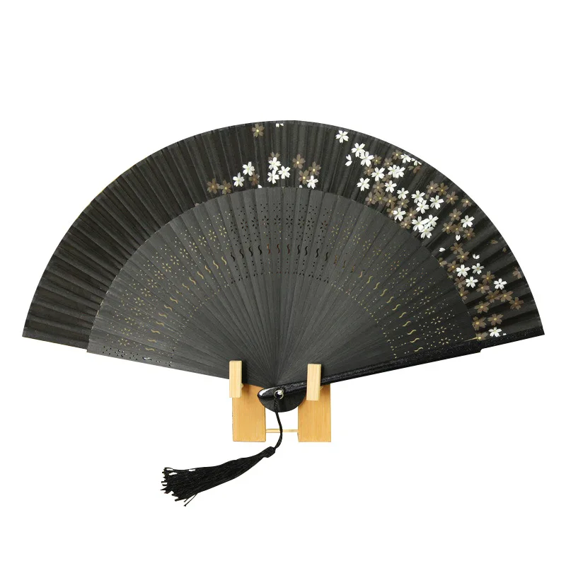 Women Ventilateur 22cm Small Silk Dance Fan Classical Portable Bamboo Gift Hand Fan Abanicos Para Boda Chinese Summer Hanfu Fans