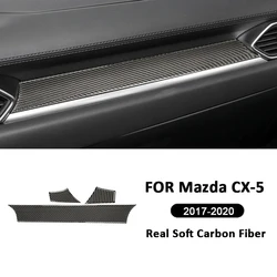 For Mazda CX-5 2017-2020 Carbon Fiber Car Co-Pilot Center Console Storage Panel Trim Strips Cover Interior Decoration Sticker