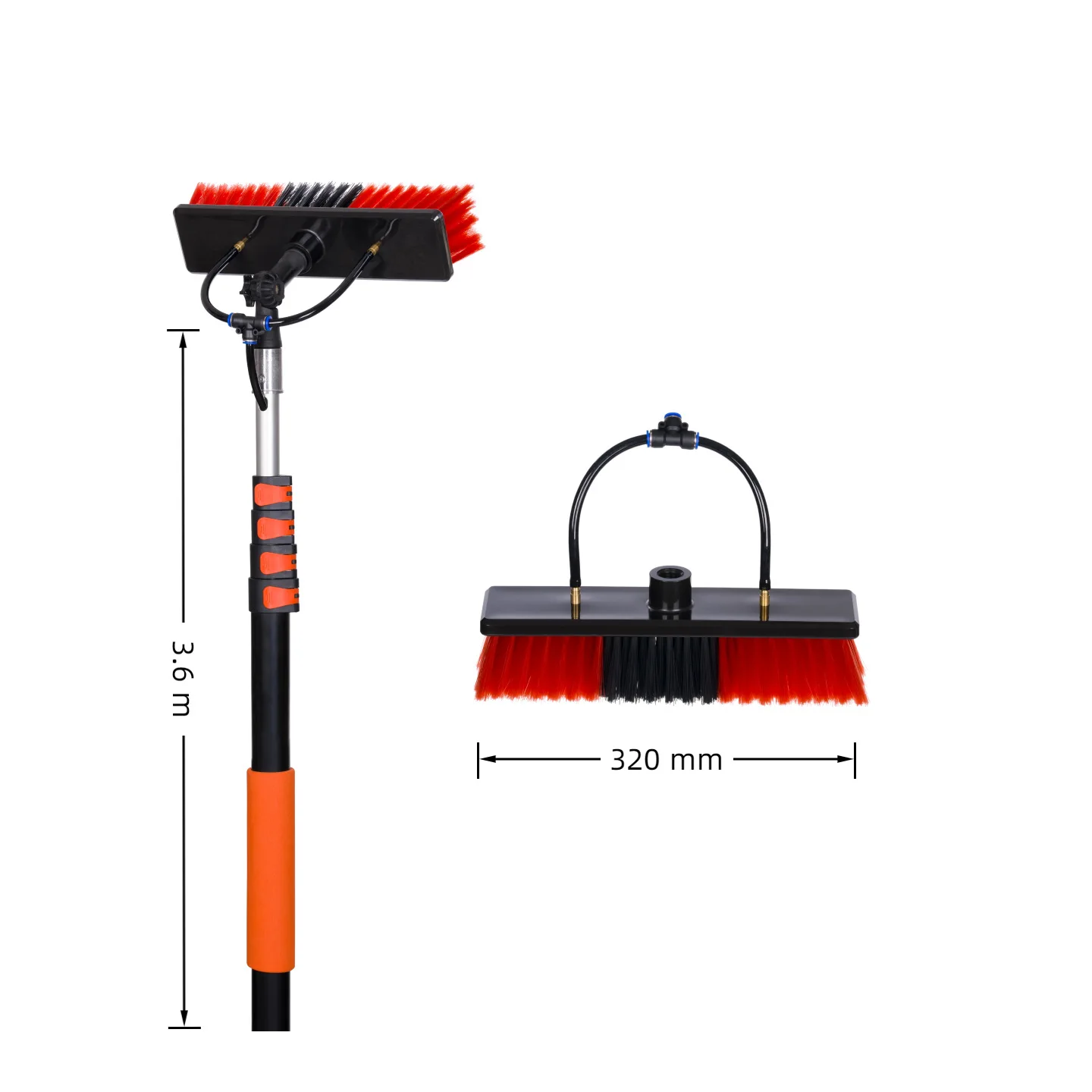 Solar photovoltaic panel cleaning brush telescopic rod glass curtain wall water brush photovoltaic panel cleaning tool set