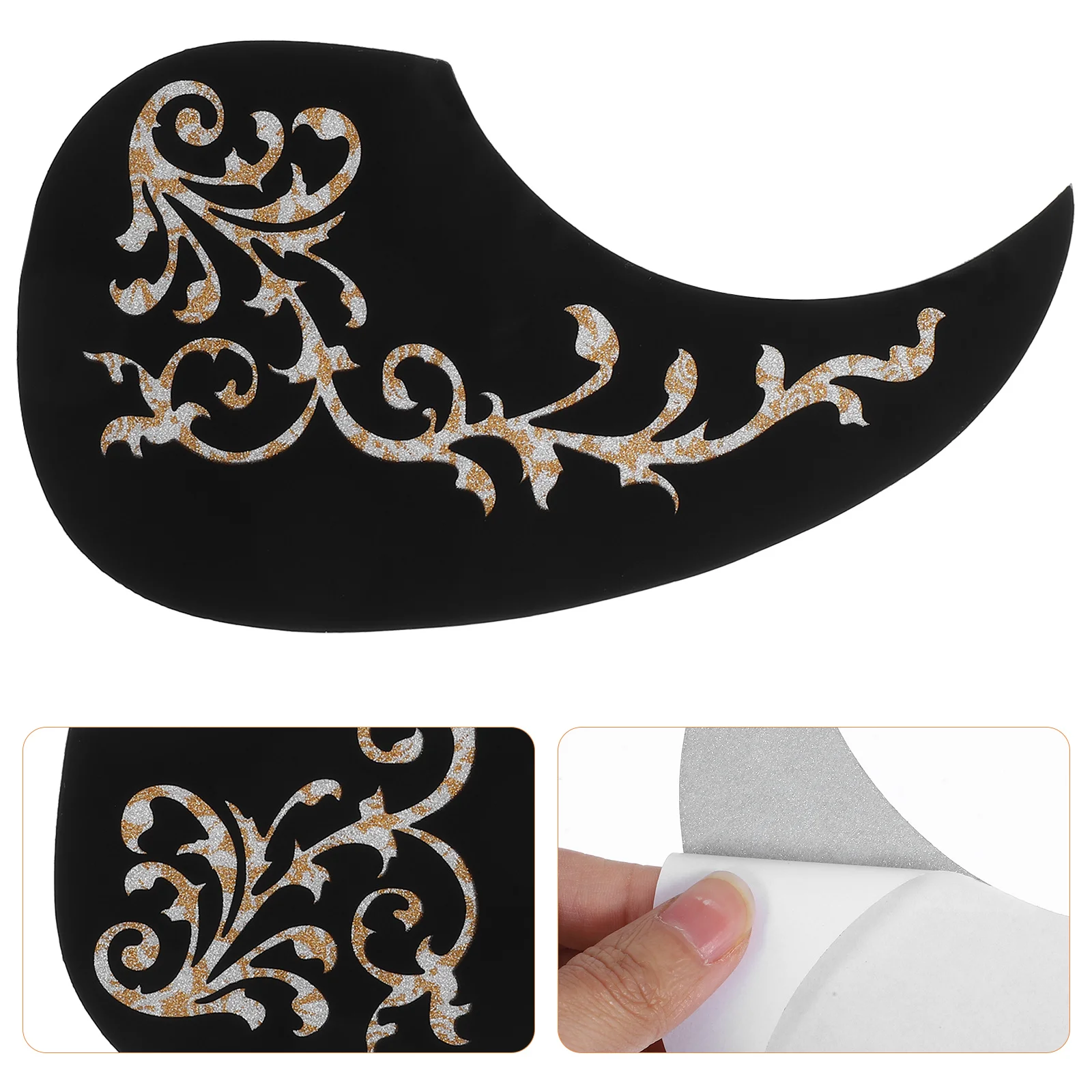 

1Pcs Black Comma Pickguard for Acoustic Guitar 128Mm Self-Adhesive Waterproof PVC Film Anti-Scratch Protection Guard Plate White