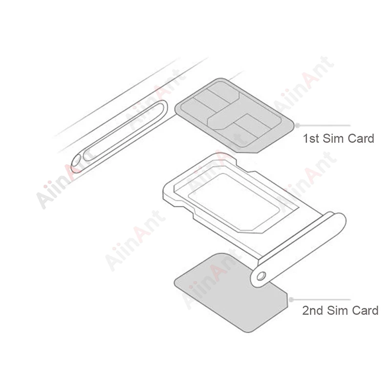 Double Dual Sim Card Reader Holder Adapter Connector Flex Cable For iPhone XR 11 12 13 Pro Max Phone Parts with Sticker