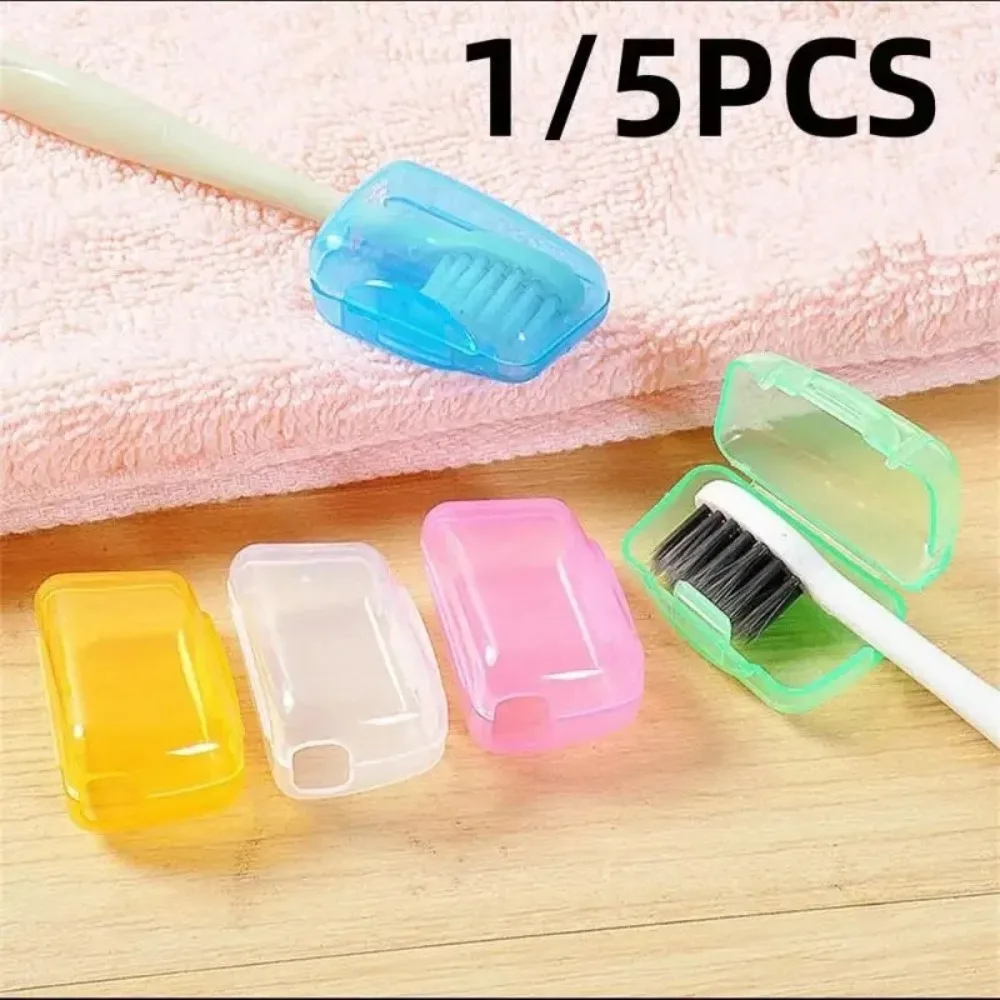 5pcs Portable Toothbrush Head Protector Hygienic Dust-Proof Cover Travel Case for Brush Head Storage Travel Toothbrush Case