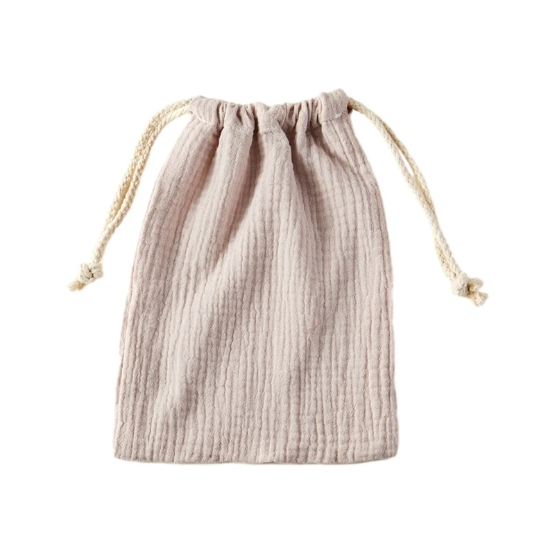 Pochette pratique en coton Double couche pour bébé, avec fermeture à cordon, organisateur serviettes pour bébé, pour