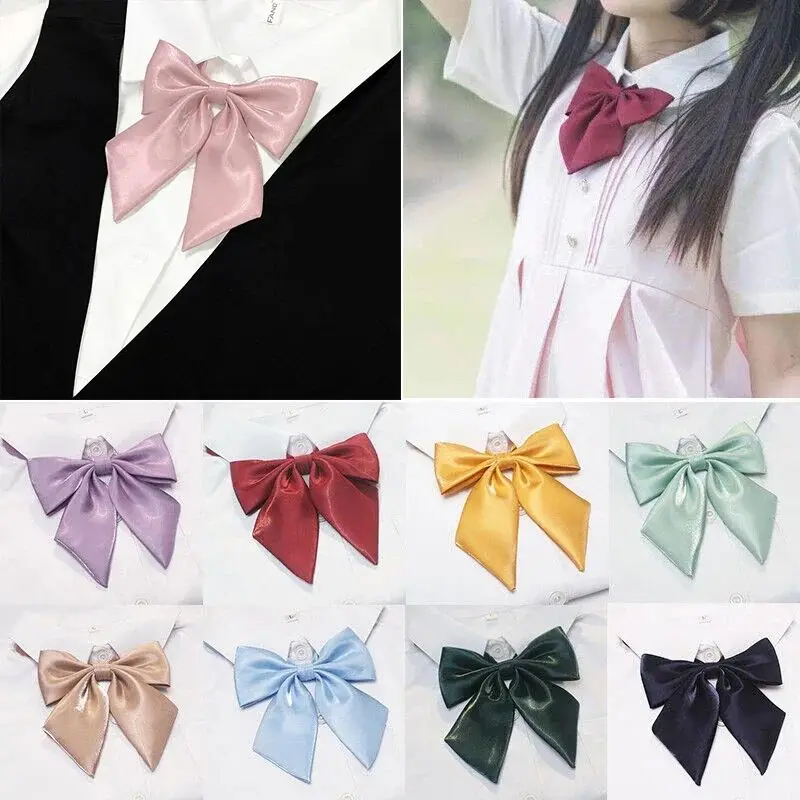 

Ladies Satin Style Bow Neck Tie Female Student Suit Jacket P Elegant Fashionable Women's Necktie for Students