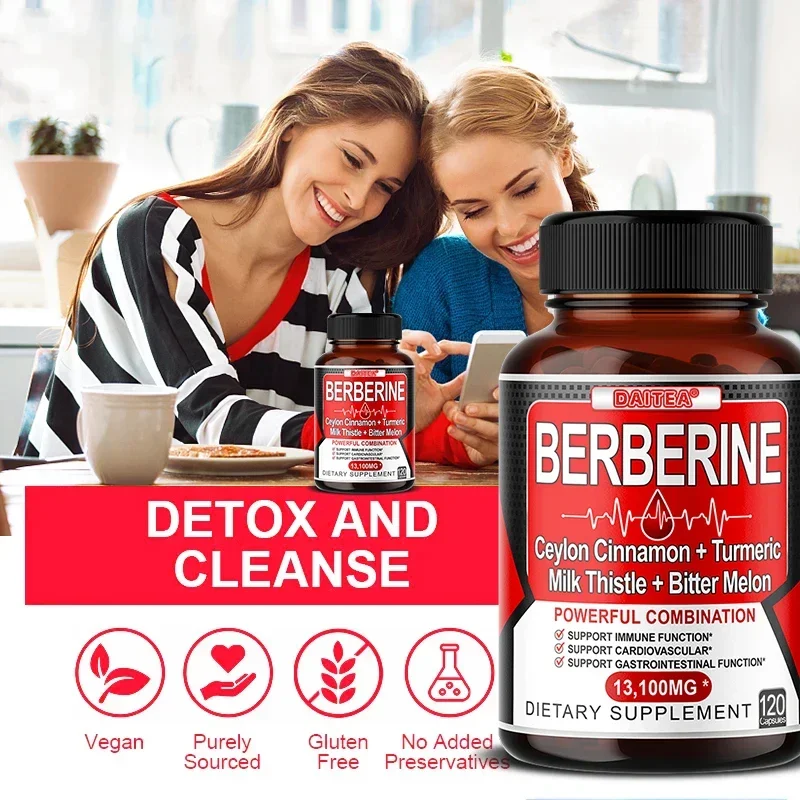 Berberine Supplements - Ceylon Cinnamon, Turmeric, Digestion, Gastrointestinal, Heart, Immunity and Weight Management