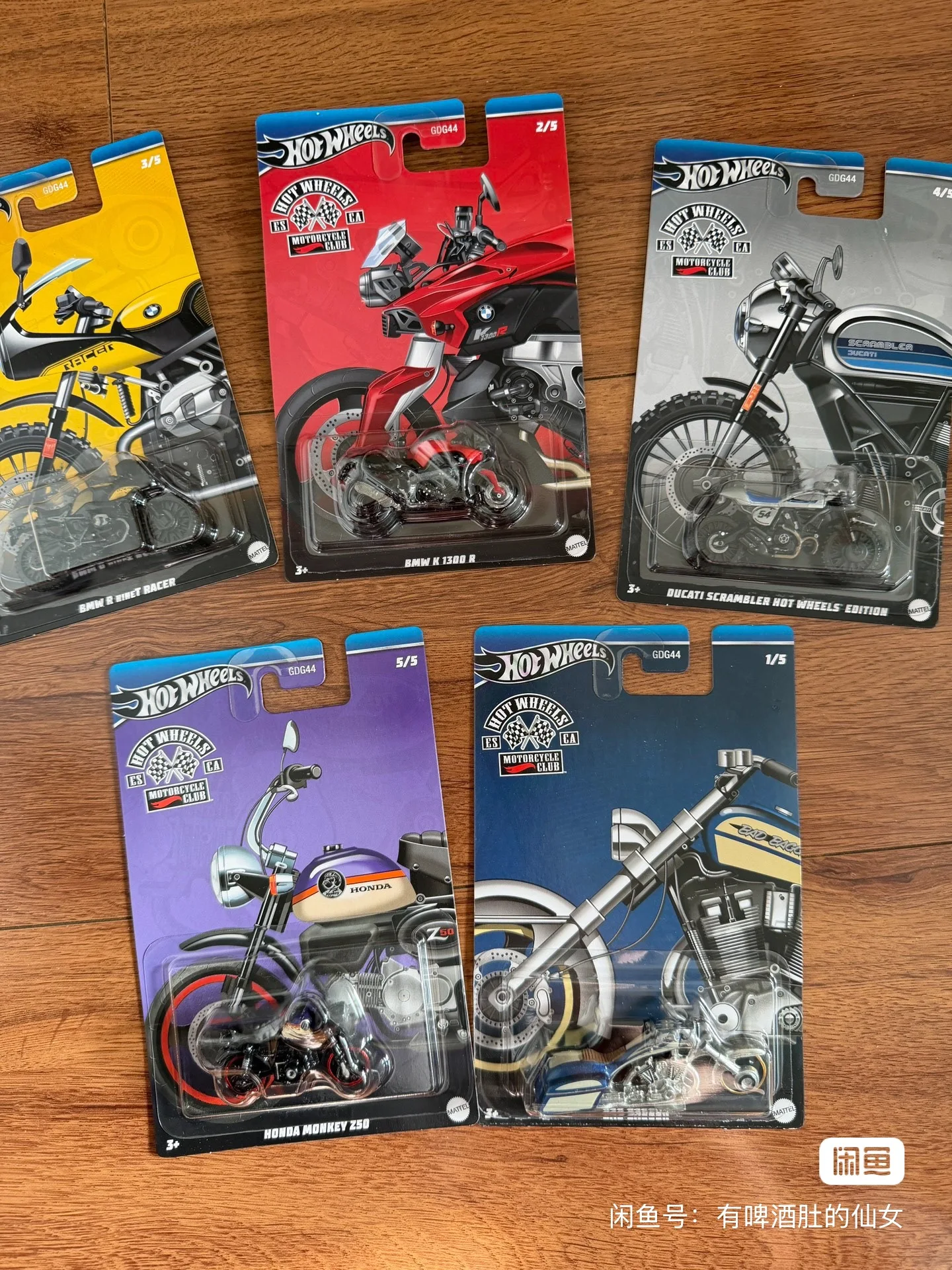 Hot Wheels Silver Label GDG44 Motorcycle Set Harley-Davidson Ducati BMW Diecast Alloy Motorcycle Model Collectible Toy Gif