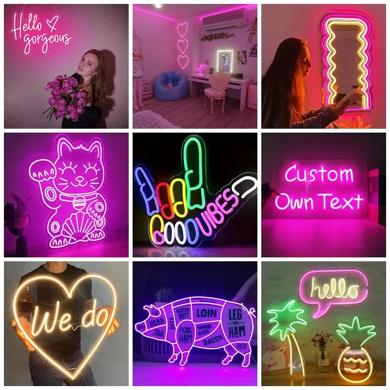 Custom Neon Sign LED Light Wedding Sign Wall Decor Art Led Letter Bar Business Logo Name Design Room Personalized Neon Lamp