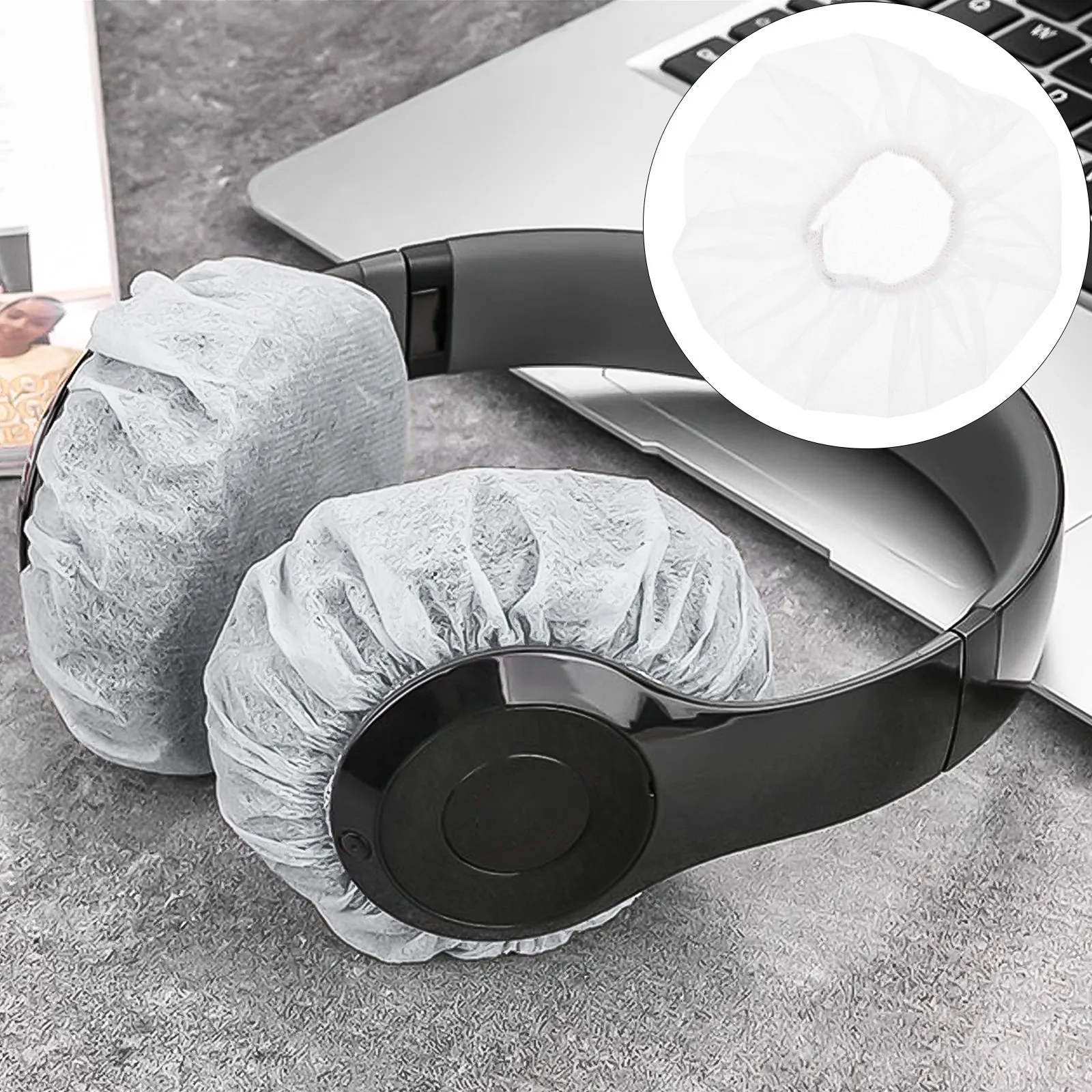 

100Pcs Earphone Covers Non-Woven Disposable Sanitary Headphone Ear Covers Protective Sweatproof Cover for Gaming Running Call