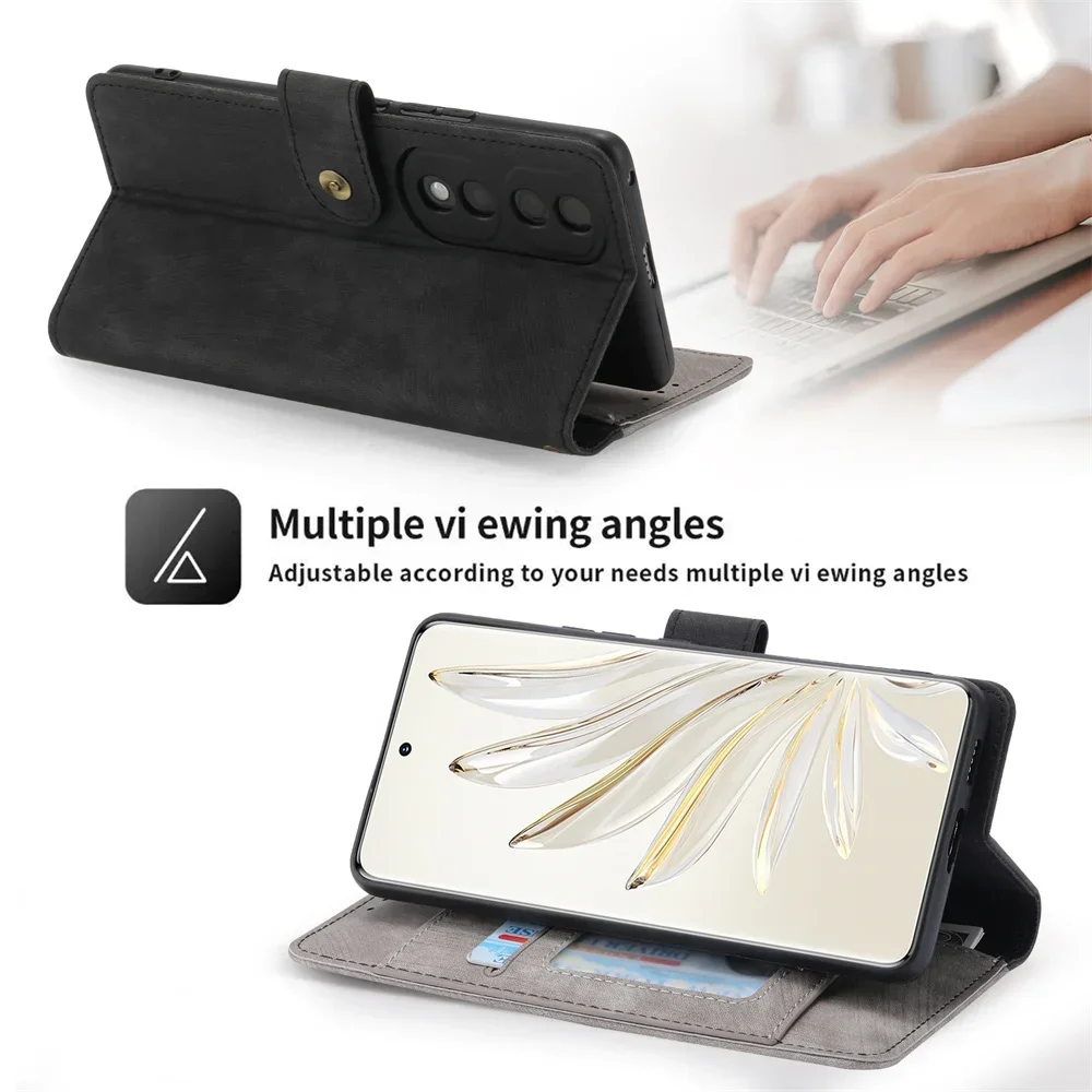 Magic6 Pro 5 Lite 4 5G Zipper Wallet Case For Huawei Honor 90 Smart Leather Book Cover Honor 50 SE 90 Lite 100 70 Pro Plus Funda