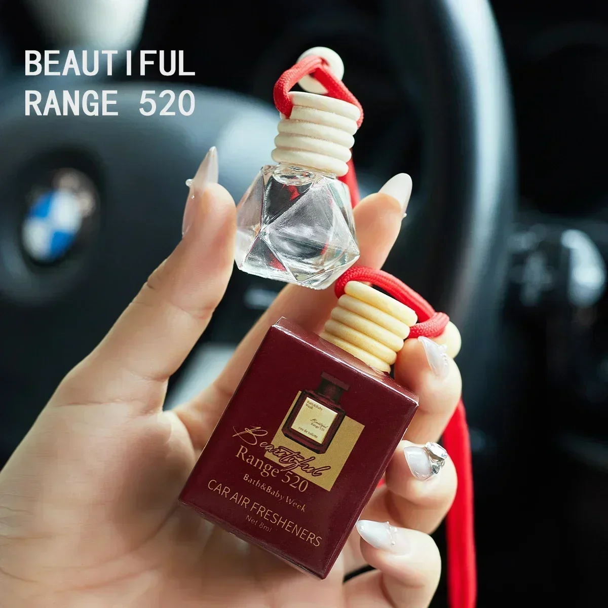 

8ml Car Hanging Glass Bottle Air Freshener Empty Bottle Aromatherapy Pendant Diffuser Auto Car Decoration Aromatherapy Ornament