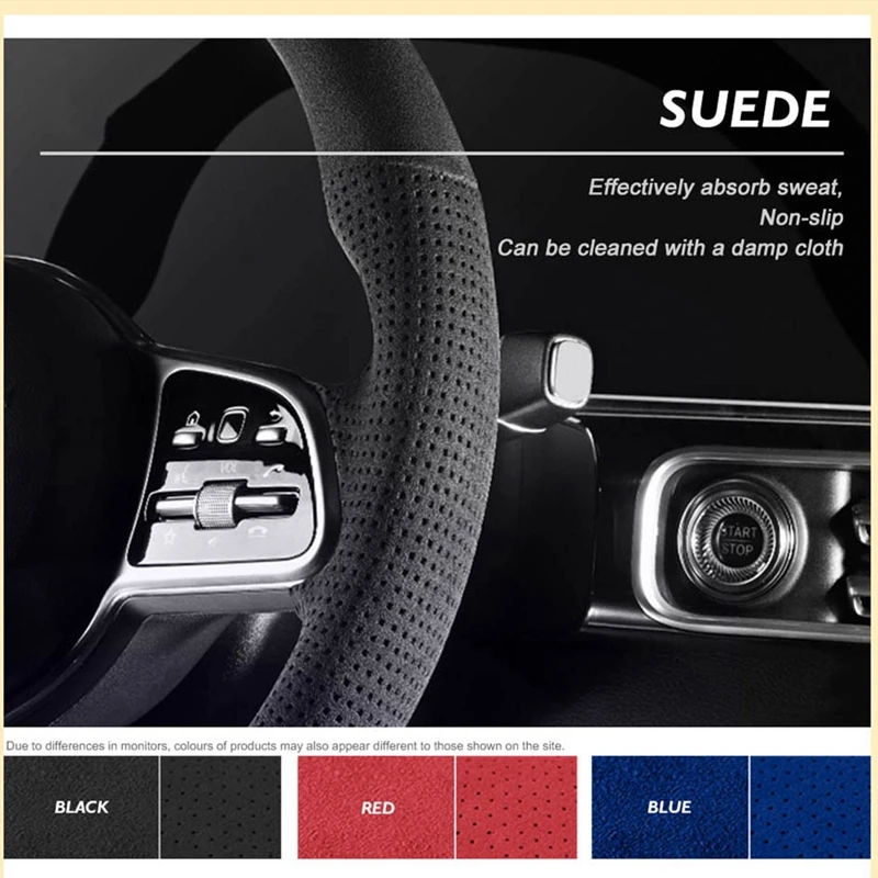 Car Steering Wheel Cover Braid Suede Leather For Honda Accord 10 2018 2019 Insight 2019 Steering-Wheel Cover Wrap Auto Interior