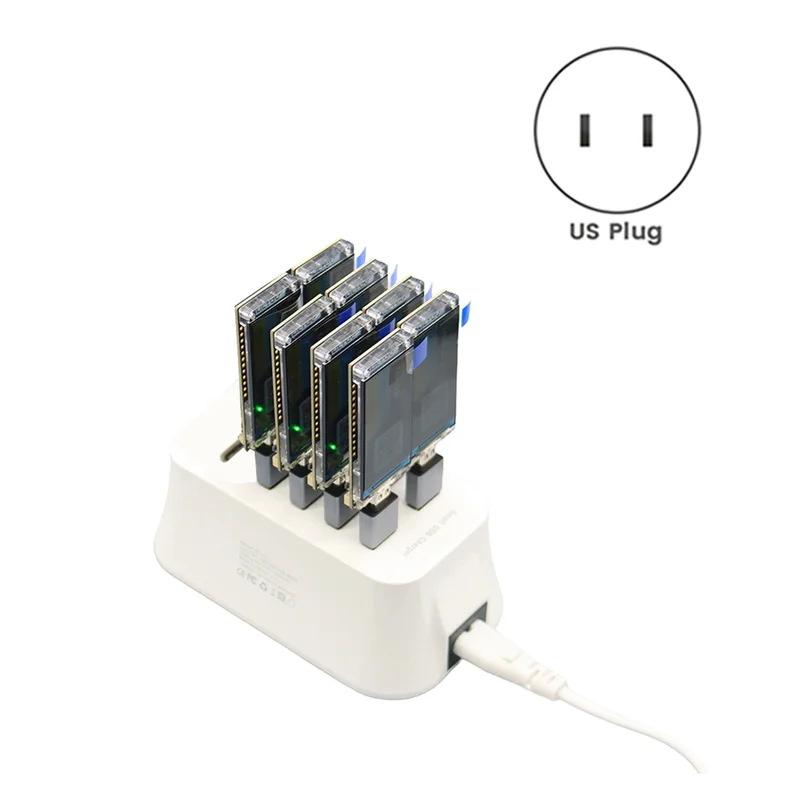

2025 New-8PCS Nerdminer V2 Bitcoin Solo Miner 780Kh/S с T-DISPLAY-S3 и 8-портовым USB-концентратором Эффективная станция для майнинга BTC Американская вилка