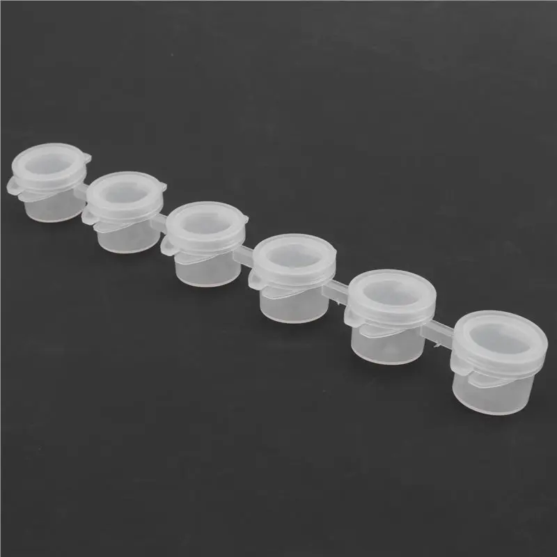 

20 Strips 120 Pots Empty Paint Strips And 20 Pieces Paint Brushes,Paint Cup Clear Plastic Storage Containers,3Ml/0.17Oz Highly R