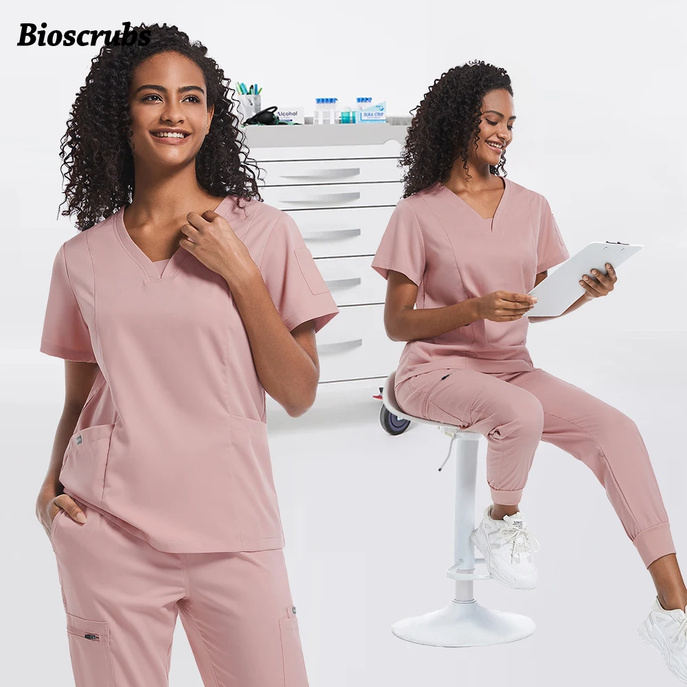 

Унисекс, клиническая спецодежда, медицинская форма с v-образным вырезом, женский карманный набор для прицены, больничный доктор, стоматолог, рабочая одежда, хирургический костюм для кормления