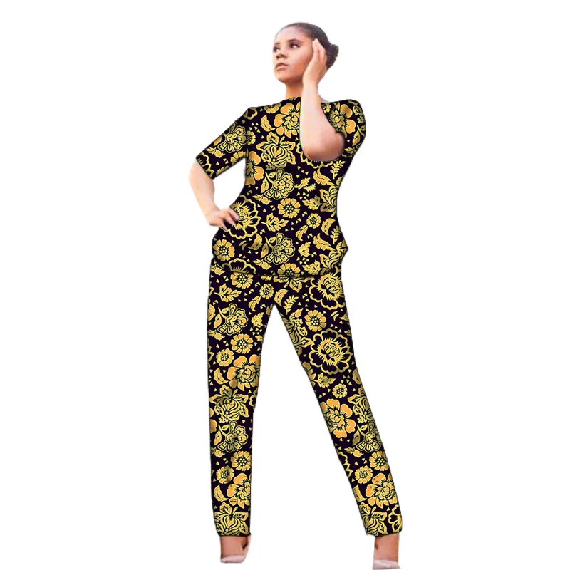 

Женская одежда Анкара с короткими рукавами, топы и брюки, летняя традиционная племенная одежда в африканском стиле от кутюр, свадебная одежда