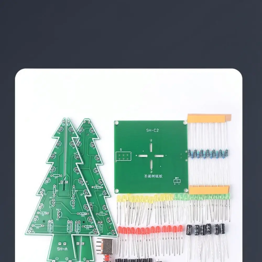 Colorful LED Christmas Tree Electronic DIY Soldering Kit Practice Exercise Hobby Craft Desk Decorative Light