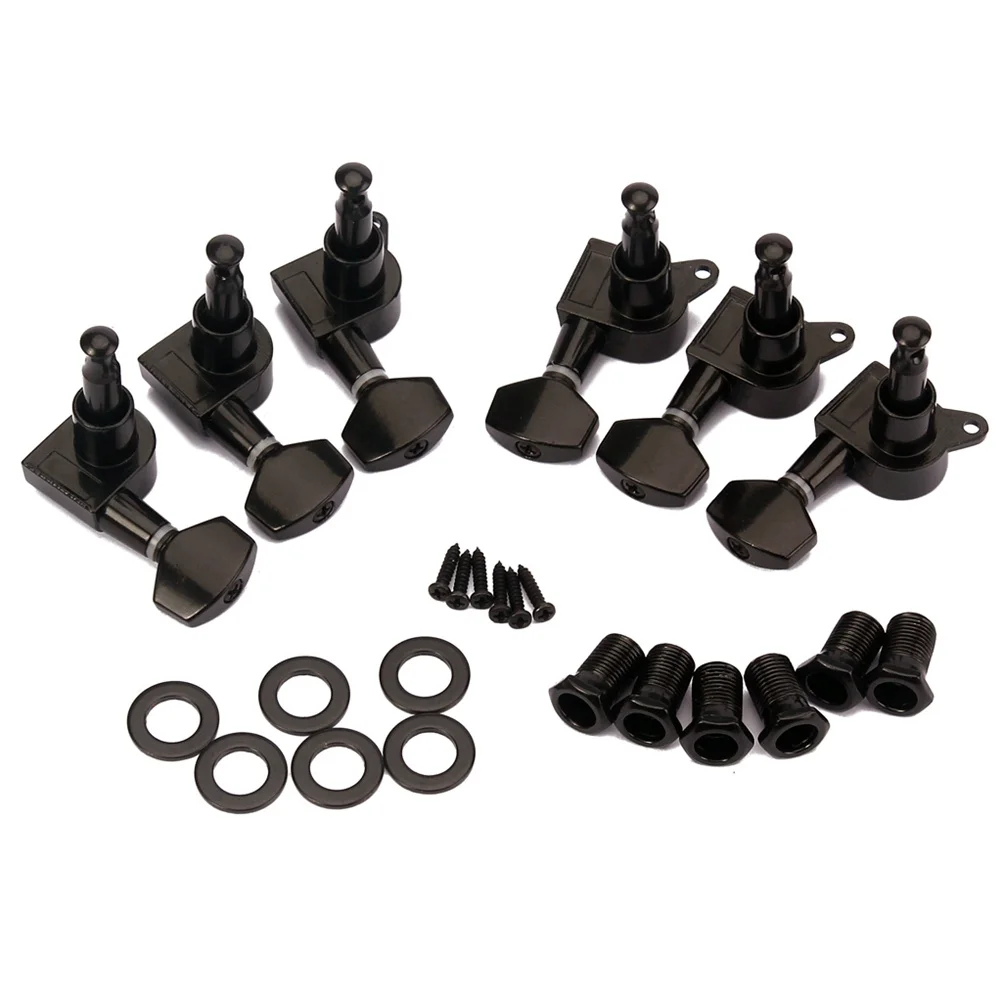 

6Pcs Electric Guitar Tuning Keys Sealed Machine Heads 3l3r Set Threaded Bushings Ferrules Screws Replacement Durable Parts