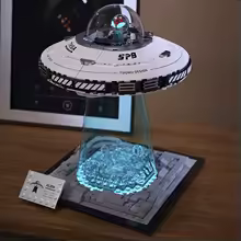 UFO Flying saucer Building block Alien Ship Spacecraft Astronaut Creative assembly ornament puzzle toy boy gift - AliExpress