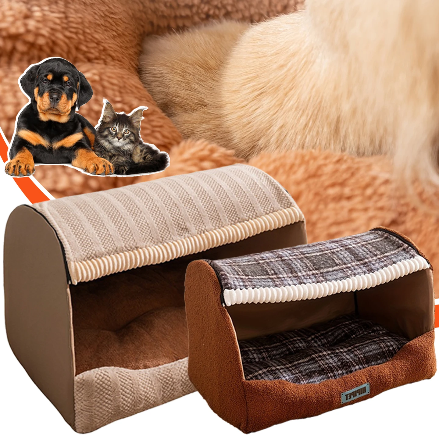 

Winter Warm Large Dog Bed Premium Winter Dog House Deep Sleep House Cat Nest Enclosed Pet Tent for Kittens Puppy Pet Supplies 개집