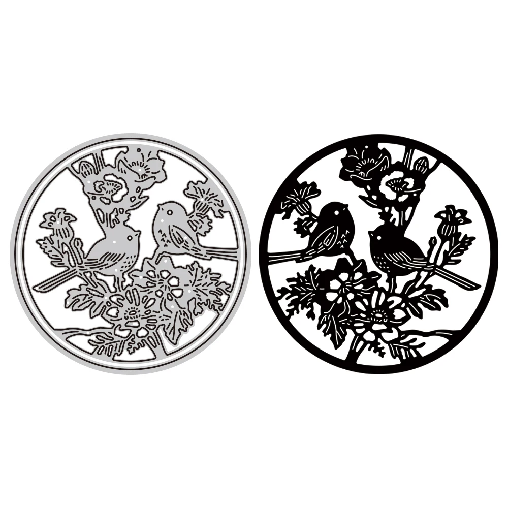 Birds On Flowers Branch Metal Cutting Dies For DIY Scrapbook Cutting Die Paper Cards Embossed Decorative Craft Die Cut New 2023