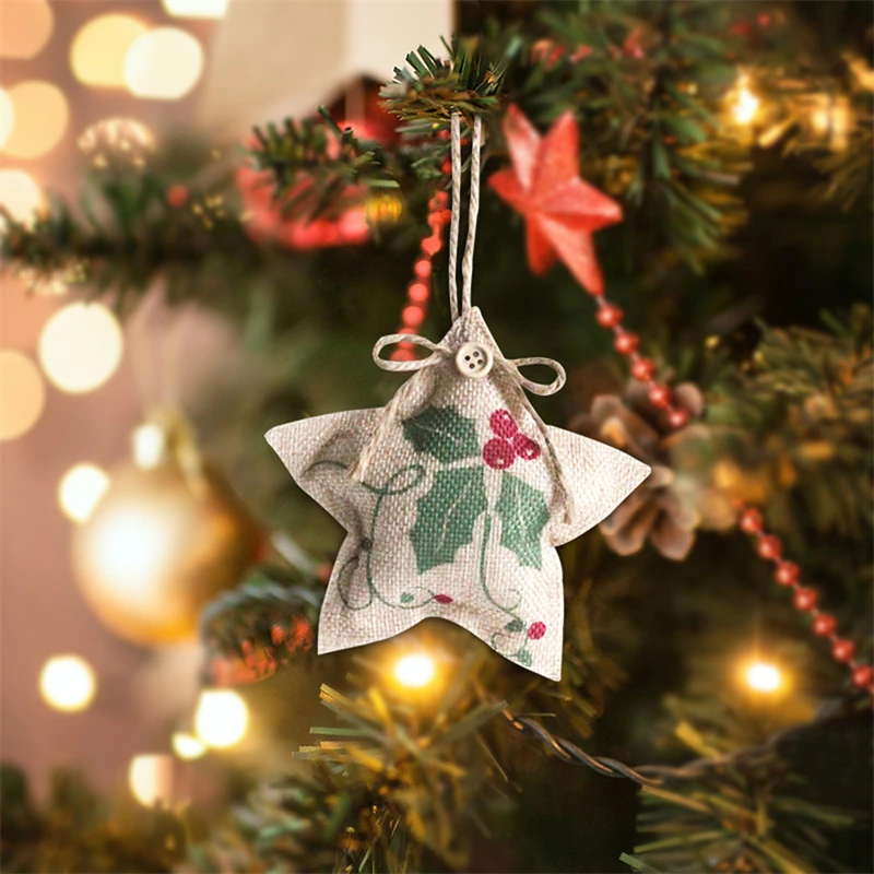 Ciondolo di tela di natale appeso decorazioni Decorative per l'albero di natale ornamento di natale riutilizzabile corridoio Festival Party Decor