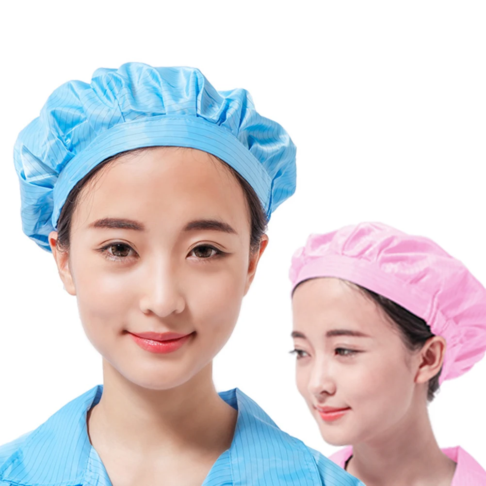 

4 Pcs Cleanroom Anti-static Workshop Hat Polyester Hat Factory Working Hat (Blue, White, Pink, Yellow Style)