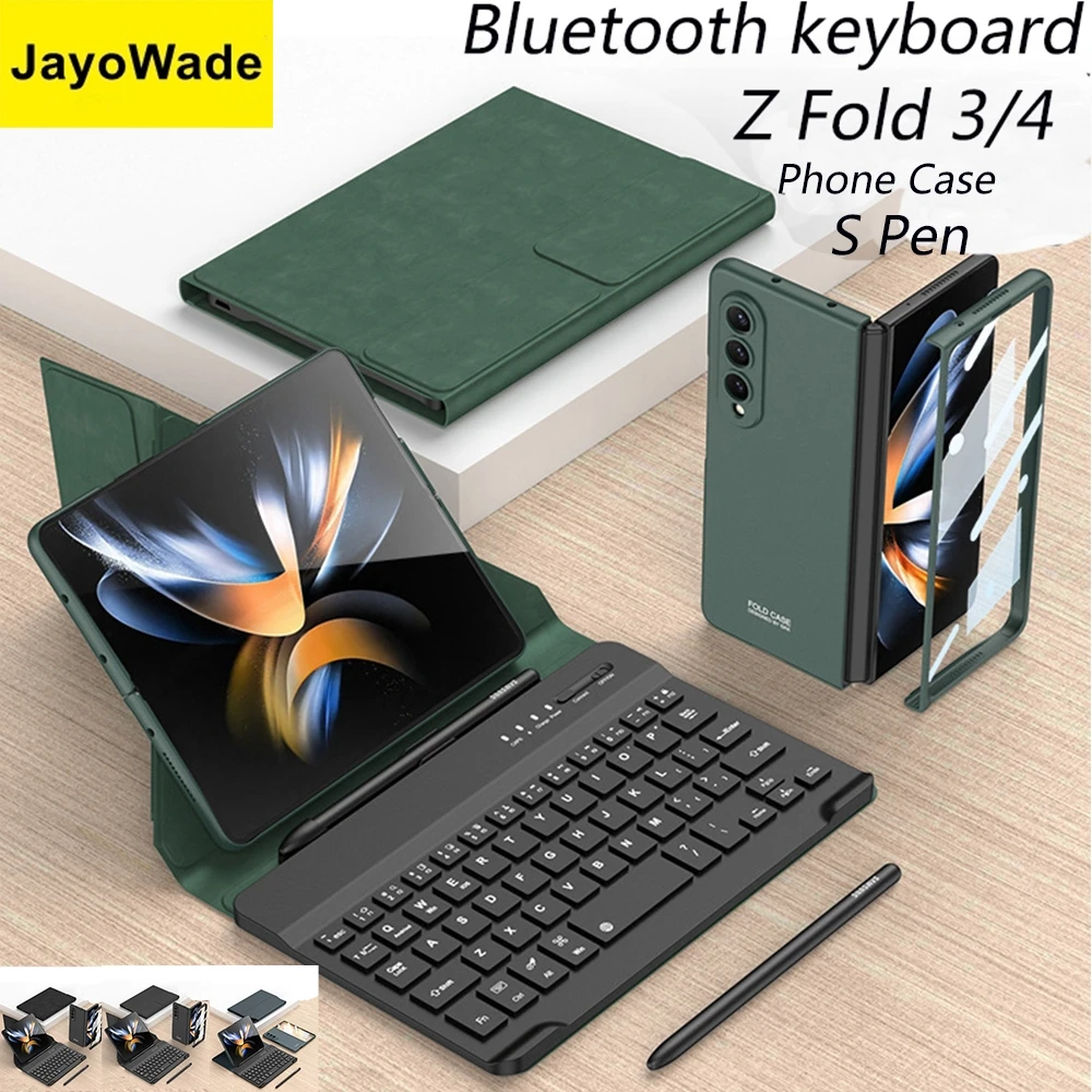 

Беспроводная Bluetooth клавиатура JayoWade для Samsung Galaxy Z Fold 4 3 2, чехол для телефона, защитная ручка, Магнитный кожаный чехол