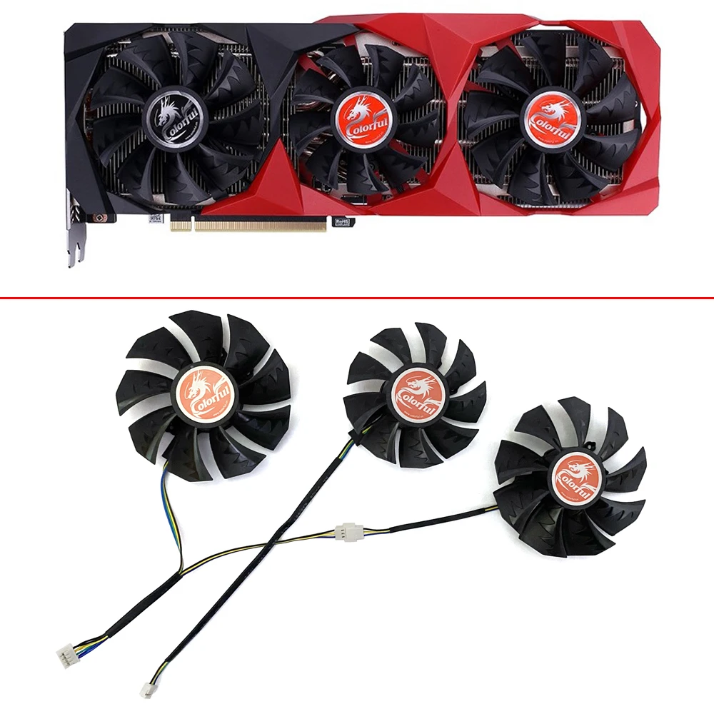 NEW 3PCS 87MM 4PIN  RTX3060 Cooler Fan Replacement For Colorful GeForce RTX 3060 3070 3080 Ti 3090 NB 12G-V Graphics Video Card