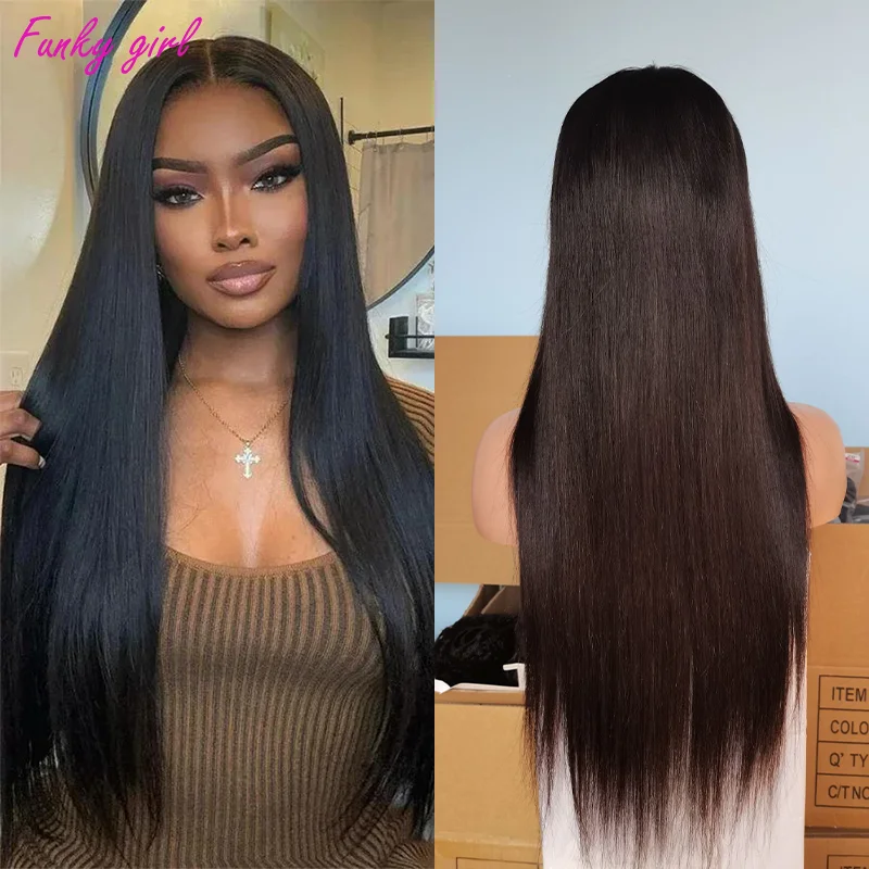 Bone Straight 100% Brizilian Human Hair Wigs Super Double Drawn Transparent Lace 13x6 Lace Front Human Hair Lace Closure Wig