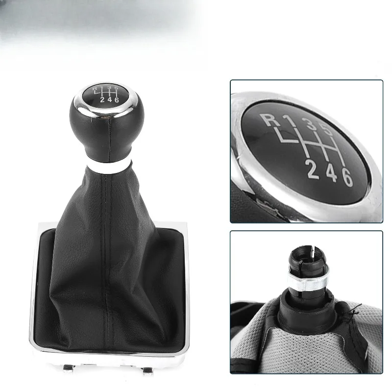 

VTO for Iem for Gear Shifter Knob with Dustproof Cover 5/6 Speed Gear Shift Knob Stick Gaiter Boot Frame Kit for VW Passat B7