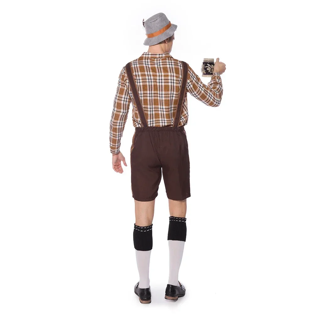 Adulto alemão tradicional oktoberfest traje cerveja homem cosplay carnaval bávaro empregada doméstica traje fantasia festa vestir-se