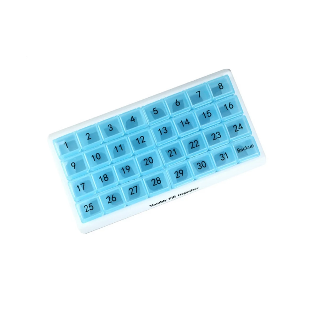 Monthly Pill Organizer 31 Compartments, 1 Per Day, 4 Week Full Month 31 Day Pill Organizer,Blue