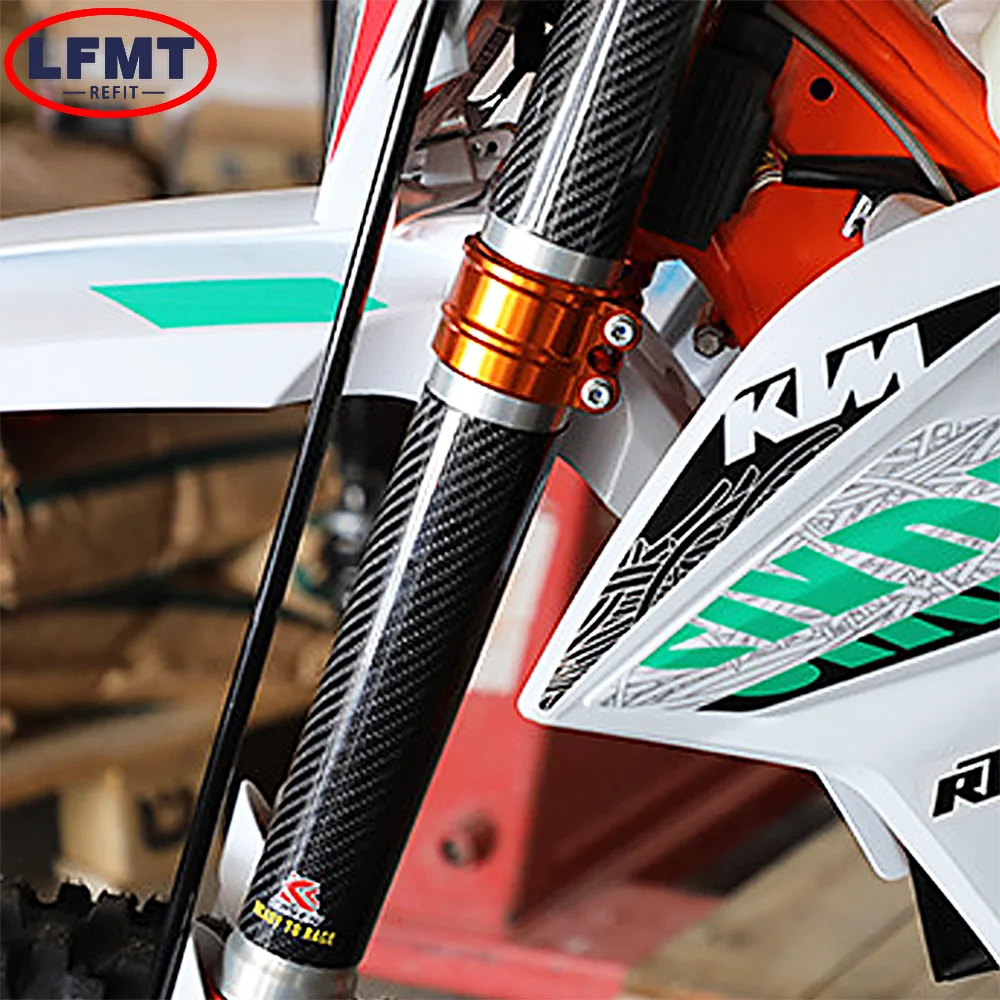 Motorcycle 160-260mm Front Fork Wraps Carbon Fiber Protectors For KTM Honda Yamaha Kawasaki Suzuki CRF CR YZF EXC SXF XC XCF XCW