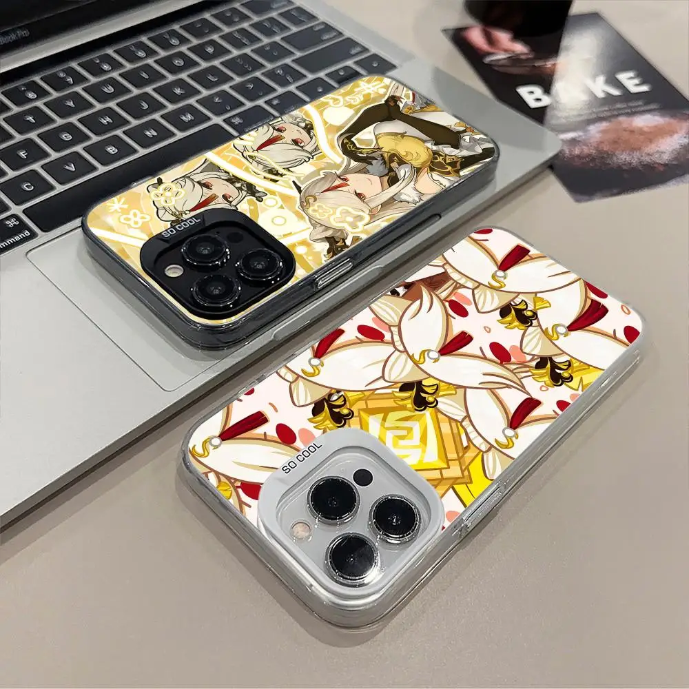 

Game GI Ningguang Translucent Mobile Phone Case for iPhone 17 16 15 14 13 12 11 X XR XS 8 7 Air Pro Max Plus Colorful Cover