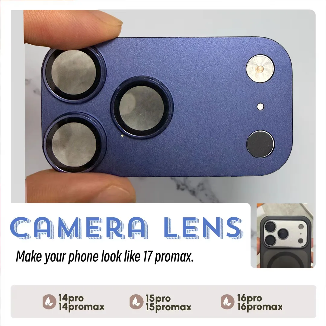 

Metallic Camera Lens Protector Modification Film For iphone 14 15 16ProMax Convert To 17 Promax Original Color Phone Accessories