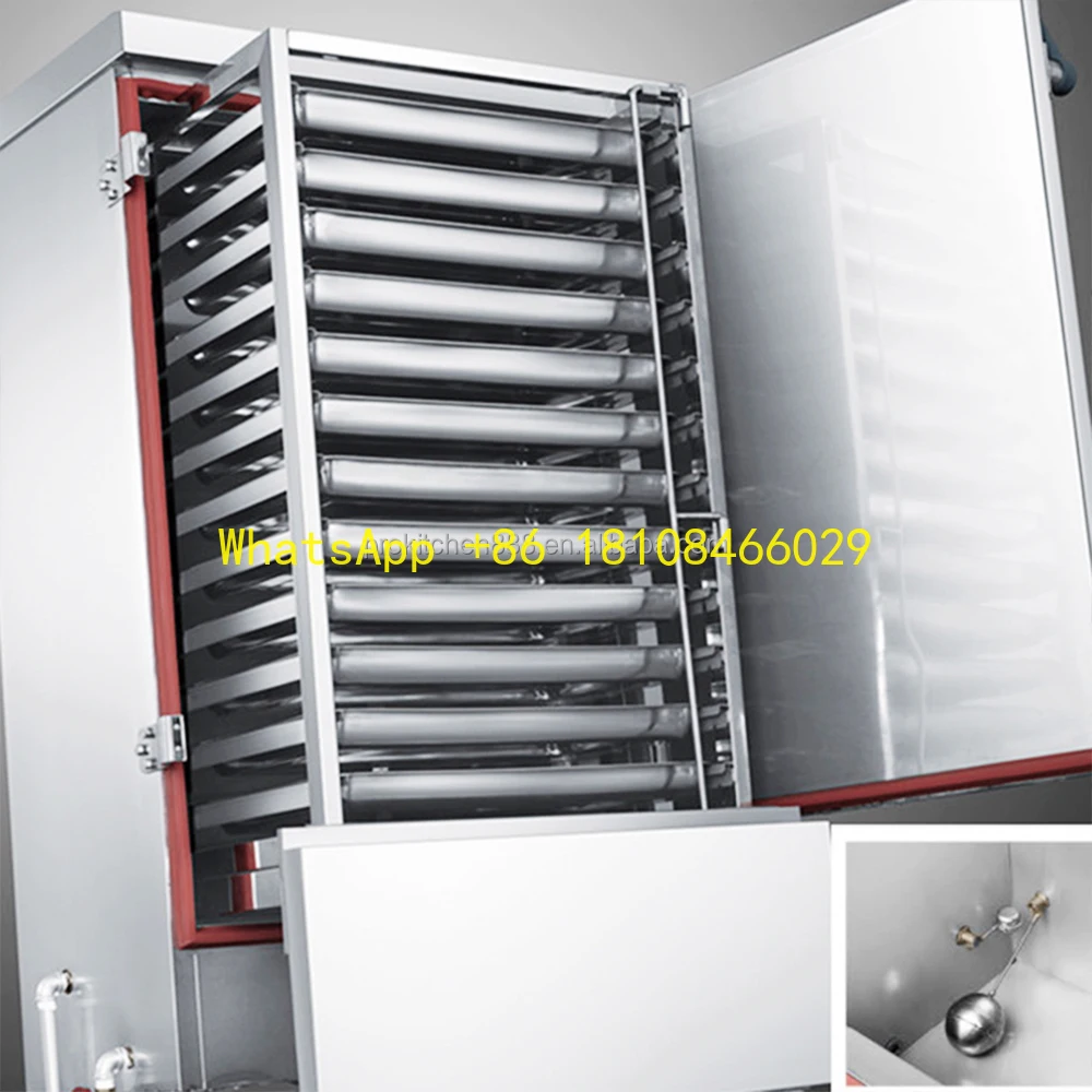 

Cooker Electric Restaurant Hotel Equipment12 Trays Standard Commercial Kitchen Rice Steam Cabinet Steam Oven Rice